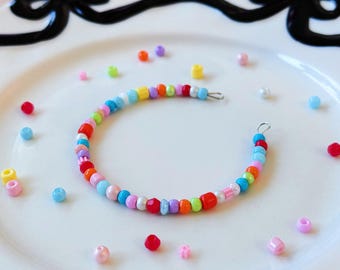 Rainbow Glass Bead Bracelet - Handmade Playful Jewelry