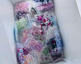 Mixed Seed Beads Grab Bag: 15g Assorted Glass Beads