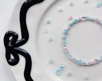 Fakemink X Bazo 1199.fm Pastel Beaded Bracelet Streetwear Y2k