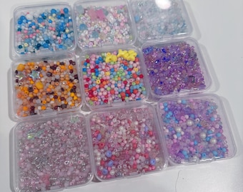 Mixed Beads Box – 50g Assorted Beads for Jewelry Making | Kawaii Pastel Craft Supplies