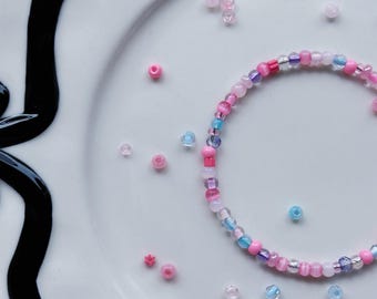 Fakemink X Bazo 1199.fm Pastel Beaded Bracelet Streetwear Y2k