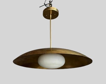 Mid Century Brass Globe Pendant Light – Sputnik Chandelier, Customizable