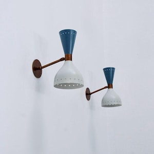 Mid Century Italian Brass Fgali Wall Sconce - Modern Brass Stilnovo Style Wall Light Fixture for Home Decor & Illumination
