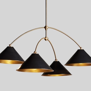 Mid Century Brass Chandelier-Arno 4 Light Italian Brass Rhodes Chandelier-Pendant Sputnik chandelier light Fixture Modern Brass Chandelier