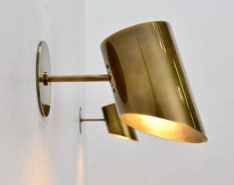 Mid Century Italian Brass Cona Wall Sconce - Modern Brass Wall Light Fixture for Home Decor & Illumination