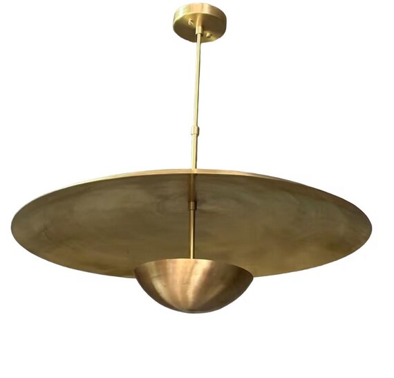 1950's Mid Century Light Pendant Brass Sputnik Chandelier