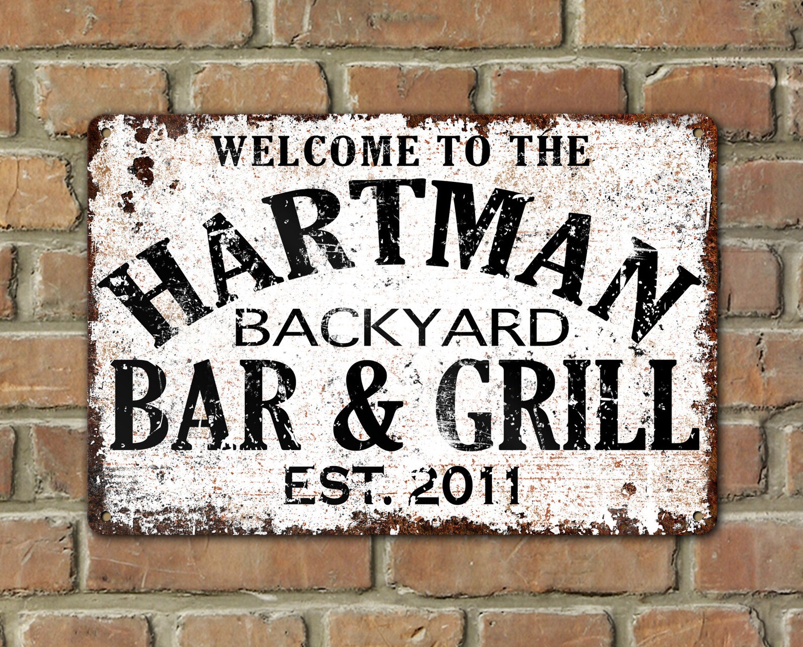 Backyard Bar and Grill Patio Sign Custom Personalized Family Etsy