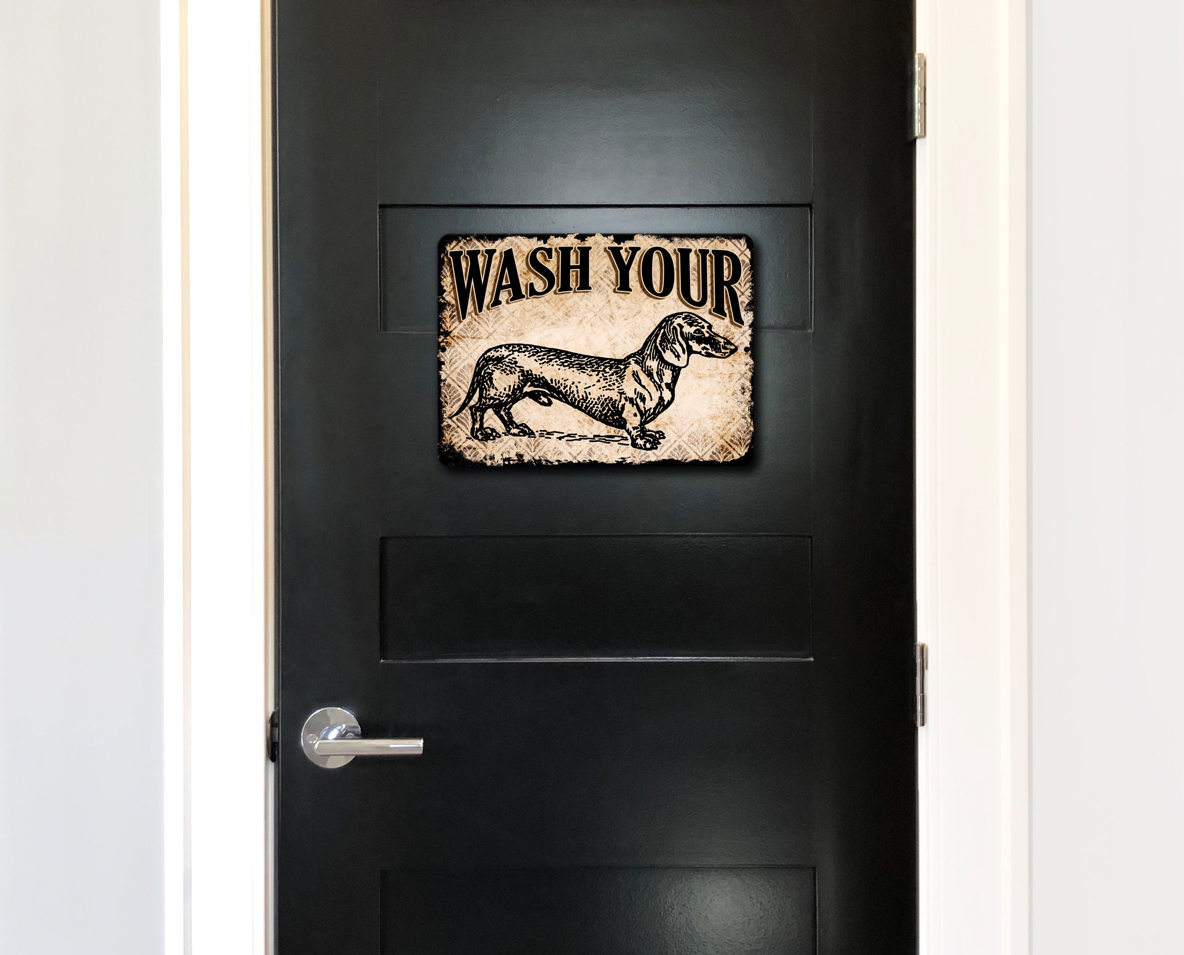 Wash Your Wiener Dachshund Bathroom Wall Decor Art Vintage Etsy