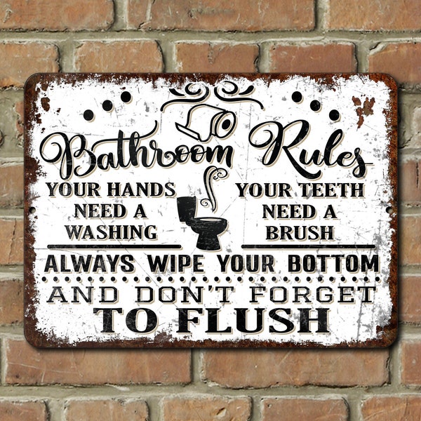 Funny Bathroom Poem Wall Art Etsy