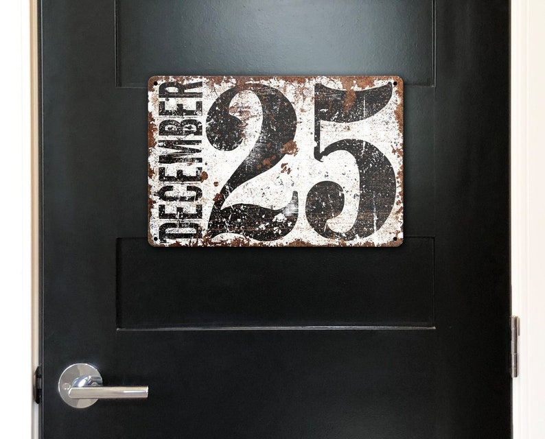 December 25 Number Date Christmas Metal Sign Decoration Modern ...