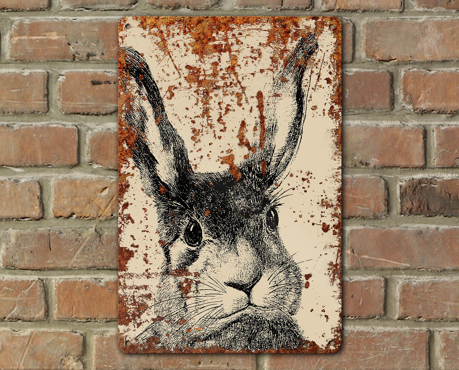 Metal Bunny Rabbit Sign Spring Easter Decoration Modern - Etsy