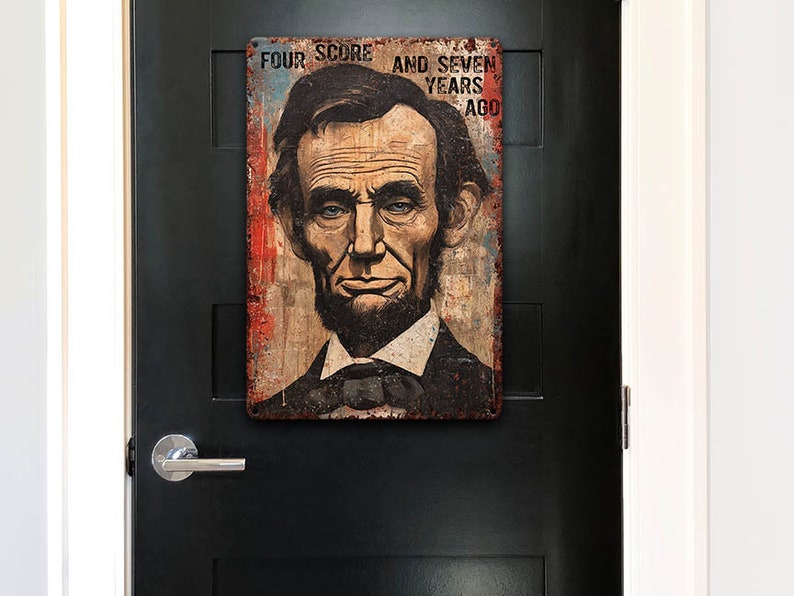Primitive Rustic Abraham Lincoln Americana Art Sign Decor - Metal Folk ...