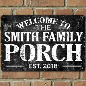 Custom Personalized Porch Sign with Family Last Name Decoration For House Aluminum Tin Metal  Indoor Outdoor New Home Gift Idea