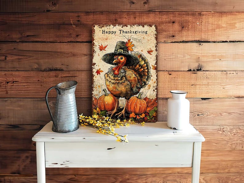 Whimsical Turkey Thanksgiving Fall Wall Decor - Rustic Mantle Art ...