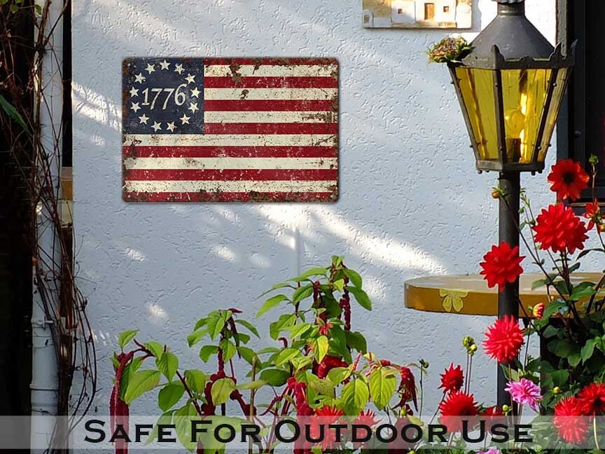 12-Pack Patriotic 1776 American Flags - 6x4 Inch Small USA Flags On 11" Wooden Sticks