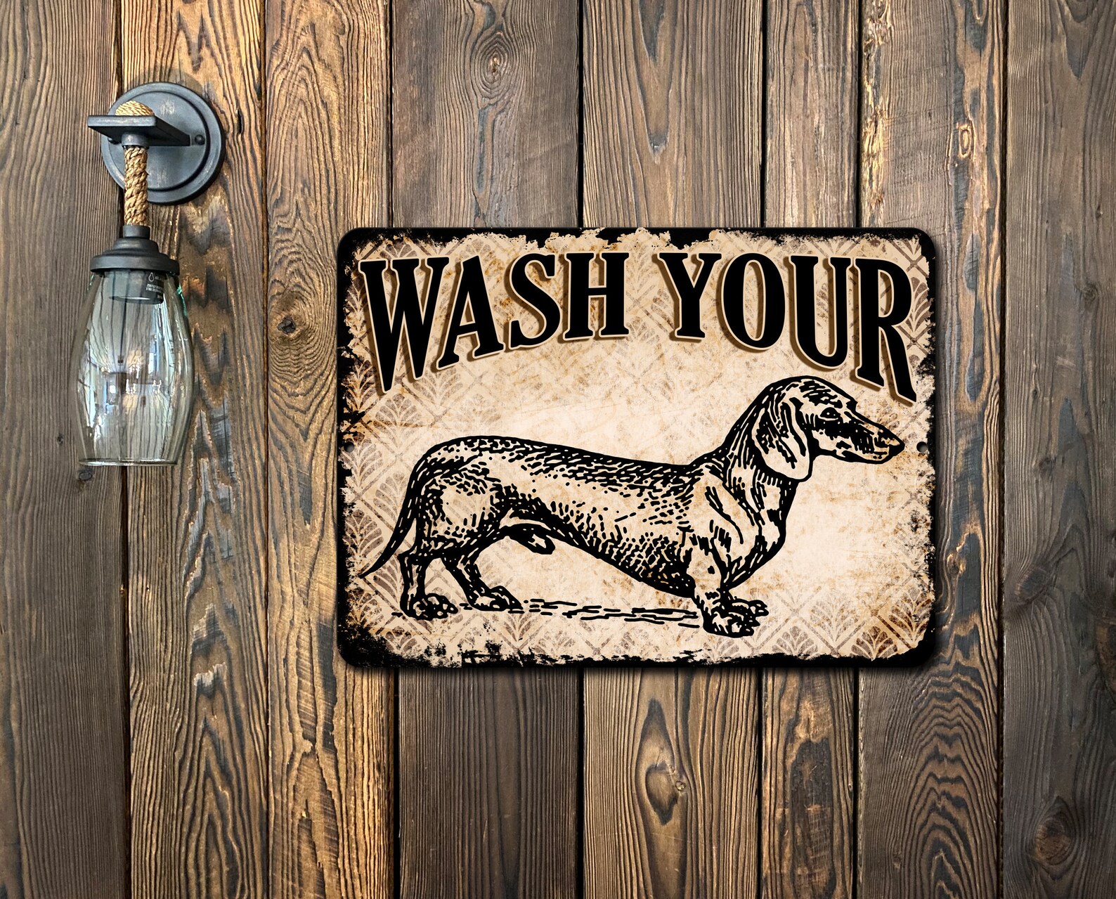 Wash Your Wiener Dachshund Bathroom Wall Decor Art Vintage Etsy