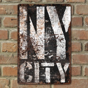 Metal NYC New York City Wall Art Sign Personalize Any City or State Decoration Modern Farmhouse Industrial Decor Outdoor Door Aluminum
