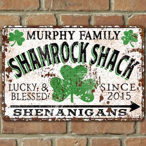 Custom ST PATRICKS DAY Metal Shamrock Shack Sign Personalized Family Porch Patio Decoration For House Aluminum Tin Indoor Outdoor Fall Decor