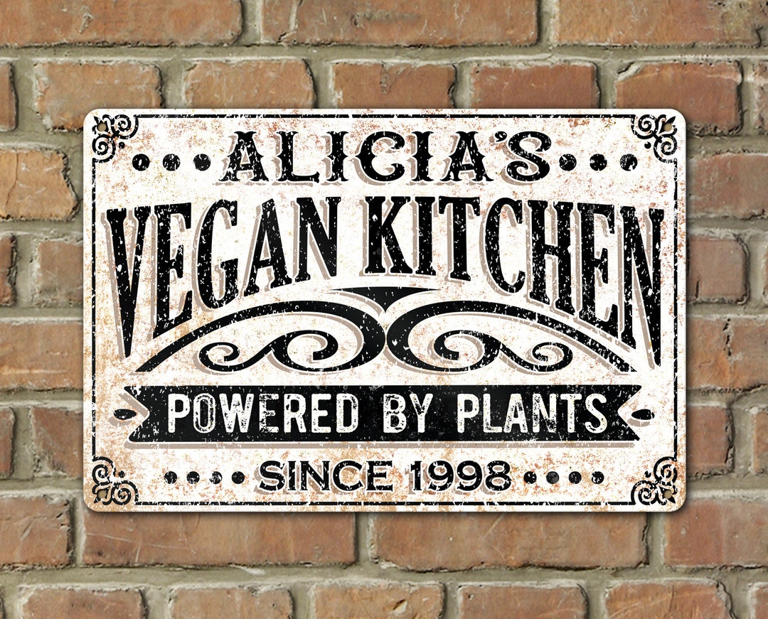 Personalized VEGAN Diet Kitchen Metal Sign Farmhouse Decor Indoor ...