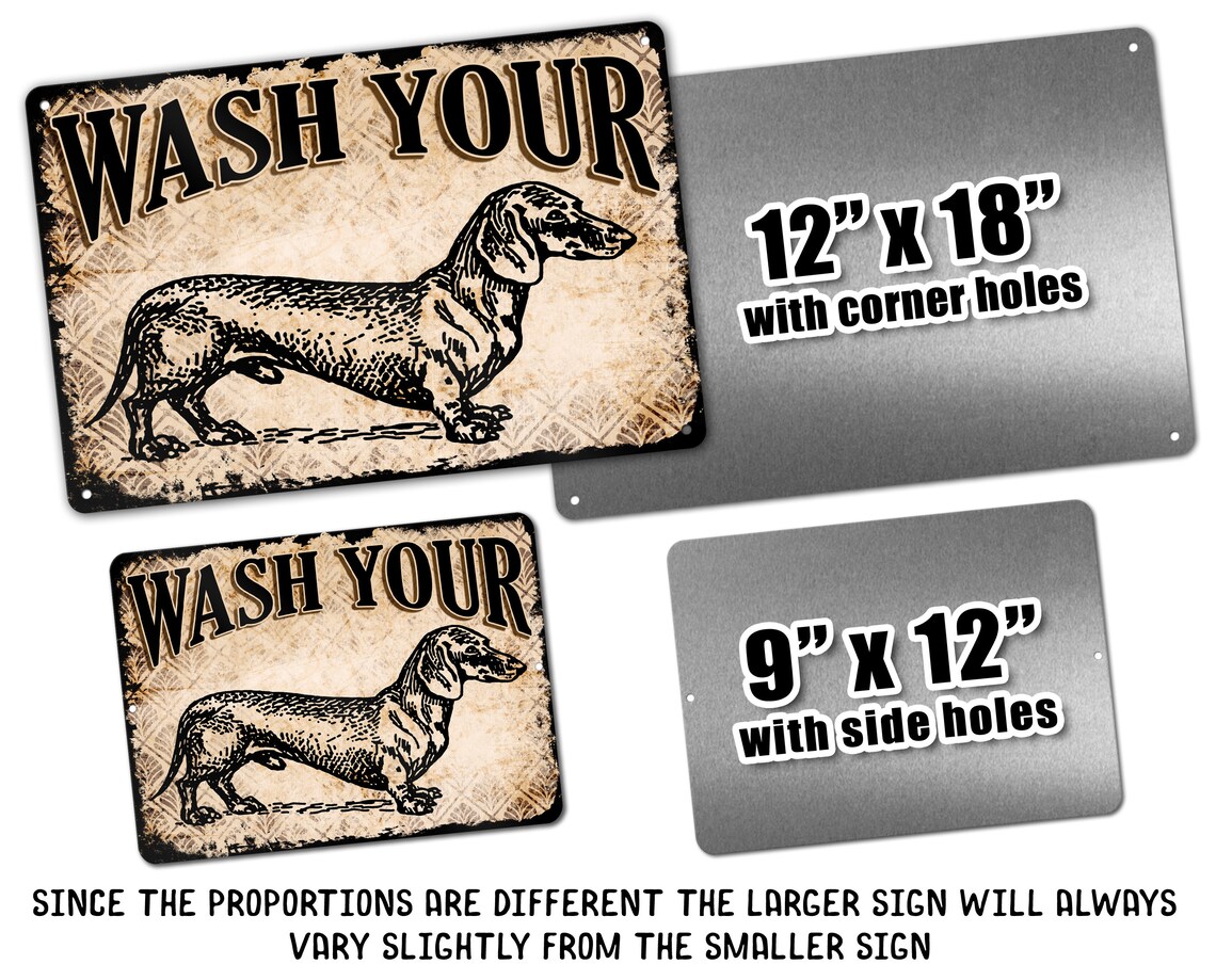 Wash Your Wiener Dachshund Bathroom Wall Decor Art Vintage Etsy