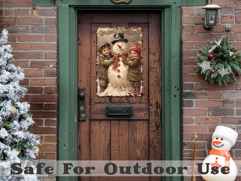 Victorian Christmas Decor Primitive Vintage Style Metal Art Sign Mantle