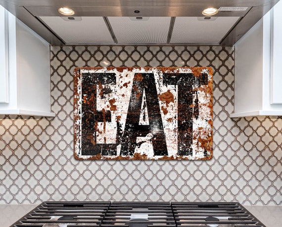 Metal EAT Kitchen Sign Decoration Gift Farmhouse Industrial