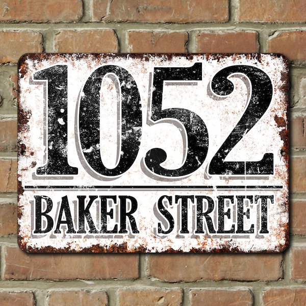 Address Plaque Porch Sign For House Rusty Aluminum Tin Metal Farmhouse Rustic Indoor Outdoor