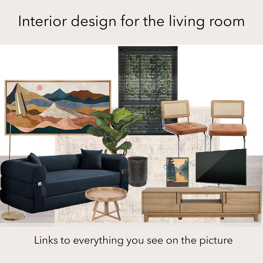 Ready-made Interior Design for the Living Room Included Items From ...