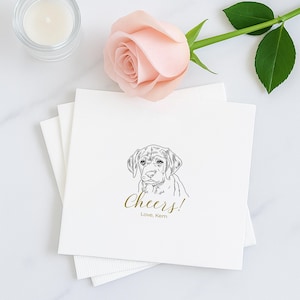 Custom Pet Cocktail Napkins, Custom Pet Portrait Wedding Napkins, Dog Wedding Napkins, Custom Cat Cocktail Napkins, Customized Pet Napkins