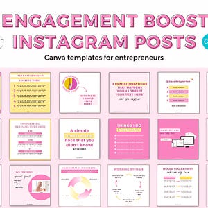 Instagram-betrokkenheidsposts canva, bewerkbare sjablonen voor het stimuleren van interacties, socialmedia-marketinggraphics