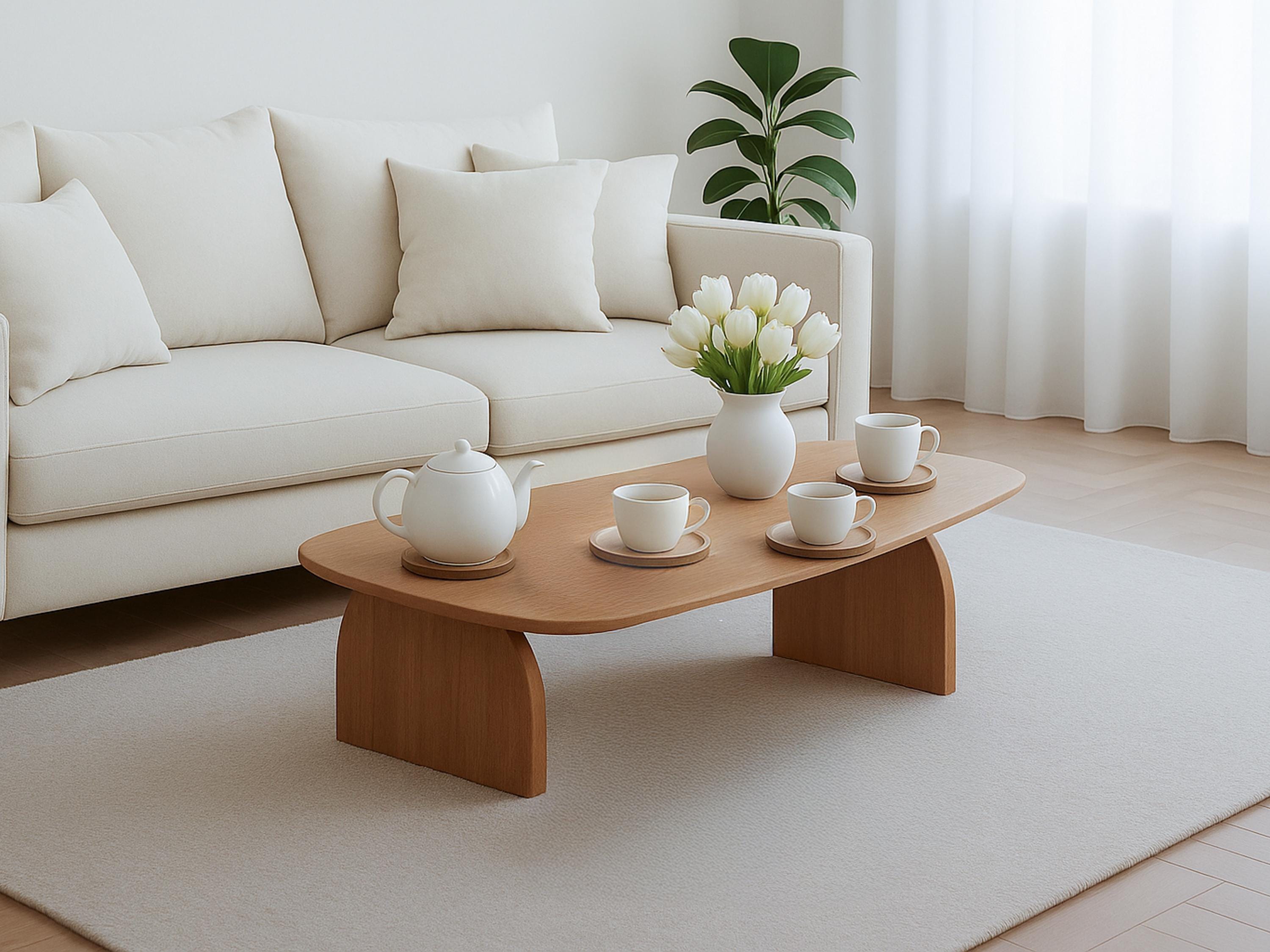 Table basse unique - Table basse moderne en chêne - Table basse scandinave - Table basse originale - Table basse en bois - Table de salon