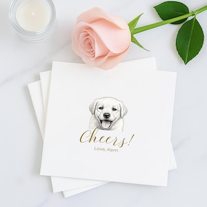 Custom Pet Cocktail Napkins, Custom Pet Portrait Wedding Napkins, Dog Wedding Napkins, Custom Cat Cocktail Napkins, Customized Pet Napkins