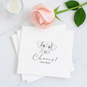 Custom Pet Cocktail Napkins, Custom Pet Portrait Wedding Napkins, Dog Wedding Napkins, Custom Cat Cocktail Napkins, Customized Pet Napkins