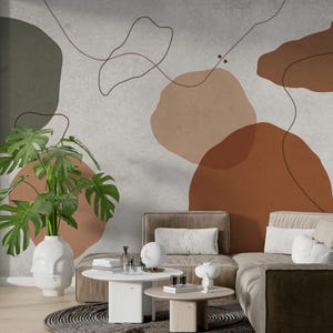 Objekt-Tapete in sanften Tönen, Trend Luxus-Wand-Dekor, Schälen und Aufkleben, Geometrische Tapete, Bunte Tapete, Weiche Schlafzimmer-Tapete