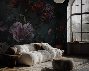 Artistic Floral Pattern Wallpaper; Peel-and-Stick, Deluxe Textured Wallpaper