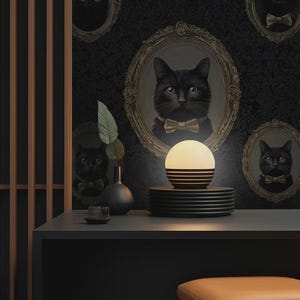 Framed Cats Wallpaper, Peel and Stick Wallpaper, Modern Wall Decor