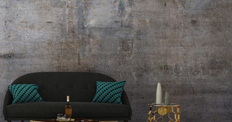 Curated visual reference: Grey Exposed Concrete Apartment Decor Reference: Exposed Concrete Look Wallpaper Gray Room Decor Wall Art