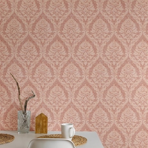 Victoriaans roze behang | Behang in roze tinten, | Vintage Victoriaans Botanisch, Cottagecore Decor | Verwijderbare peel & stick, vinyl