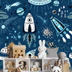 Weltraum Muster 3D Wallpaper, Planeten im Weltraum Wallpaper, Weltraum Themed Wallpaper, Sonnensystem Sterne Planeten Wallpaper