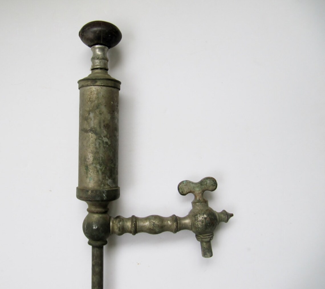 Antique Beer Keg Tap Pump with Wooden Handle Etsy
