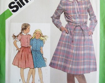 Sewing Pattern Girls Dress Uncut Girl Children Dress Sewing Pattern 1980s Simplicity 9986