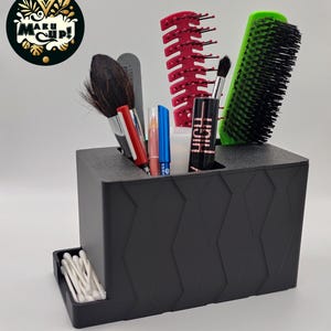 Maku Up Kosmetik und Bad Organizer mit Deckel – Aufbewahrung für Pinsel, Kamm, Wattepads, Wattestäbchen uvm – Wassergeschützt & Hygienisch