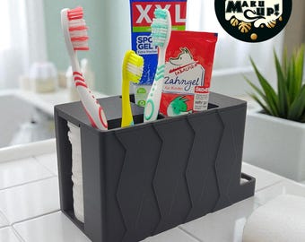 Maku Up Cosmetic and Bathroom Organizer with Lid – Storage for Brushes, Combs, Cotton Pads, Cotton Swabs and much more – Waterproof & Hygienic