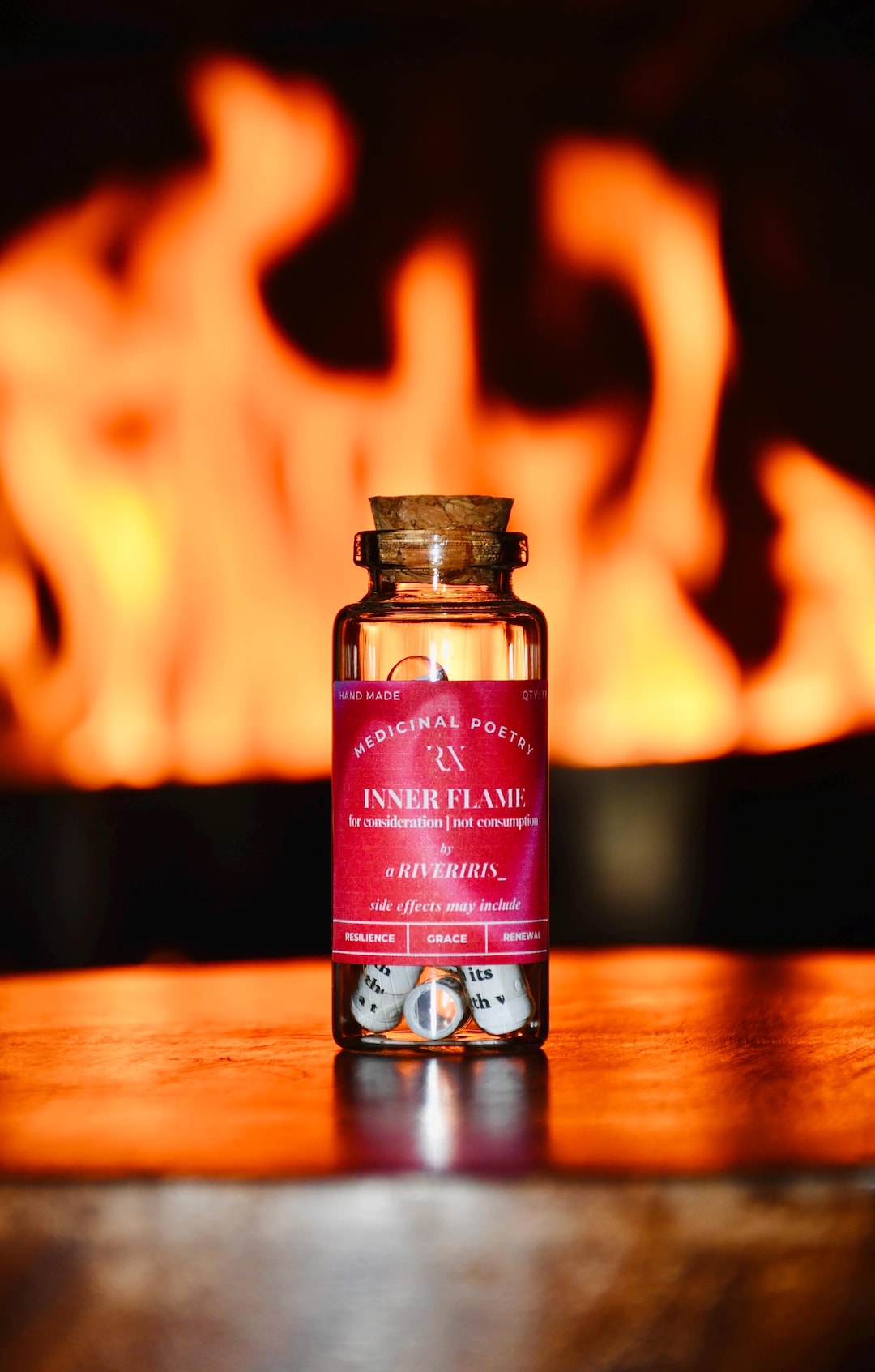 Inner Flame Poetry Bottle – Handcrafted Self-love Gift for Reflection ...