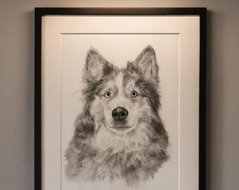 Custom Hand-Drawn Pet Portrait Sketch: Personalized Dog & Cat Art
