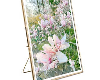 Brass Antique Finish Photo Frame: 8x10 Recycled Glass Portrait Frame