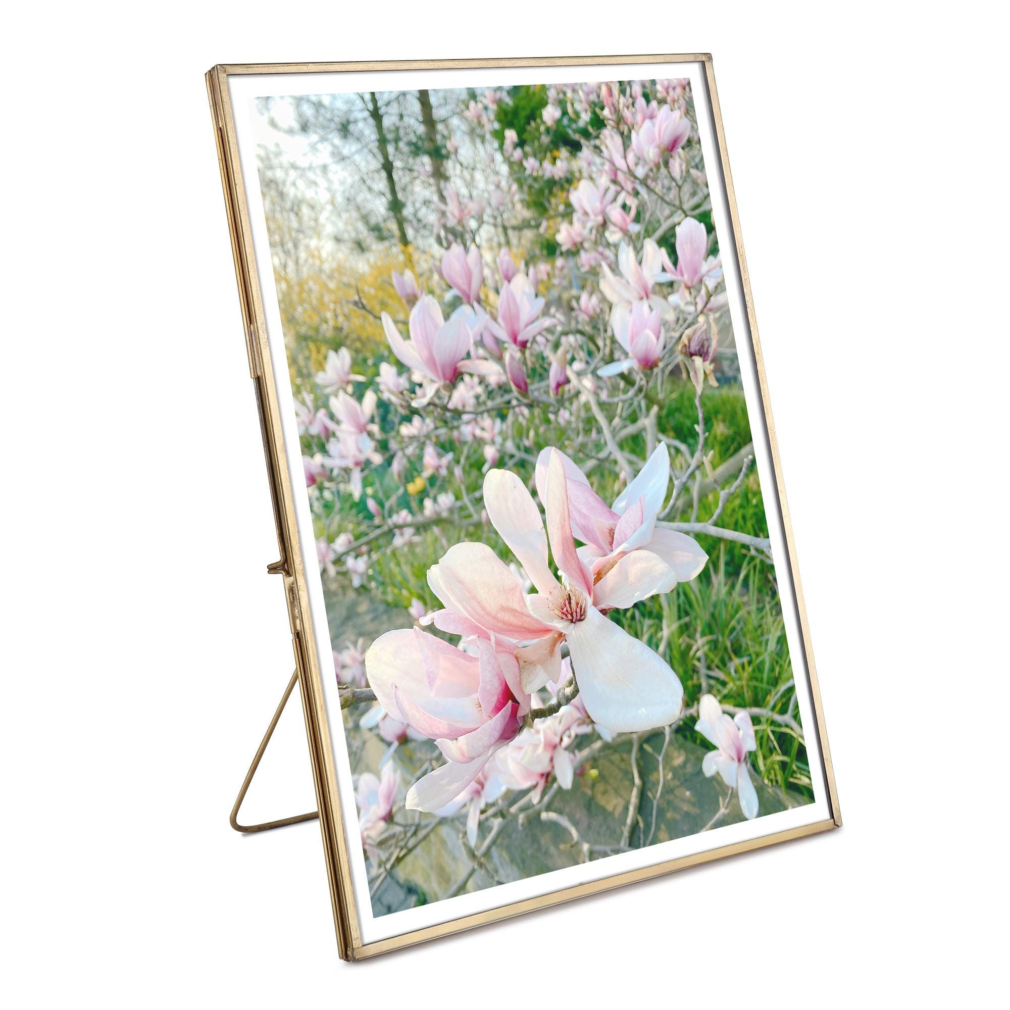 Cadre Photo Ancien En Laiton Motif Roses – À Poser Ou Suspendre