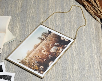 Real Brass Photo Frame 4x6 / Recycled Glass & Brass Portrait Photo Frames wall hanging  8x10 Inches /20x25 Cm