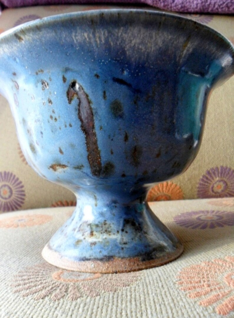 Vintage Blue Speckled Pottery Vase Pot Planter Ceramic Marked | Etsy