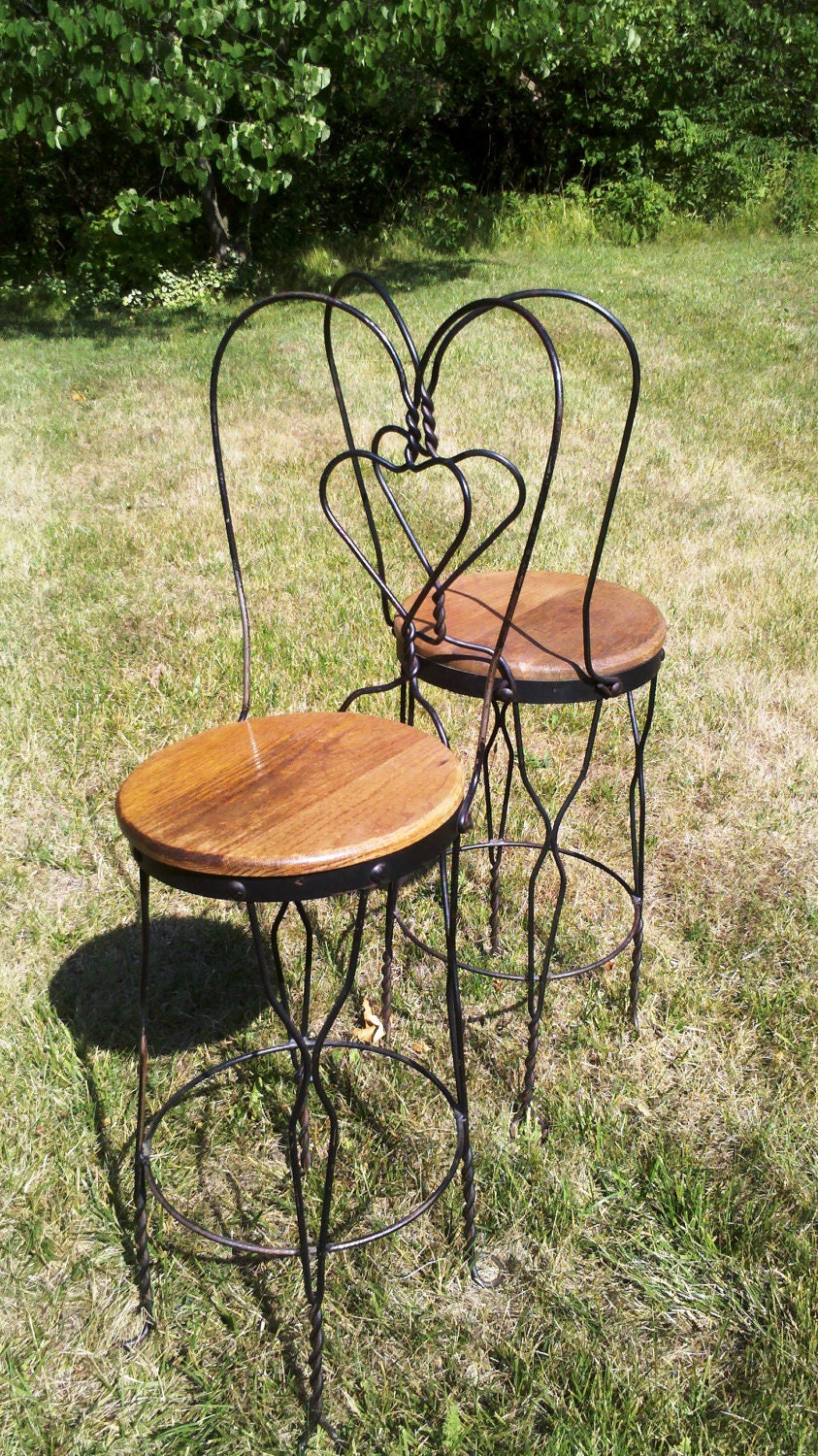 Antique Ice Cream Parlor High Table and Chairs | Etsy